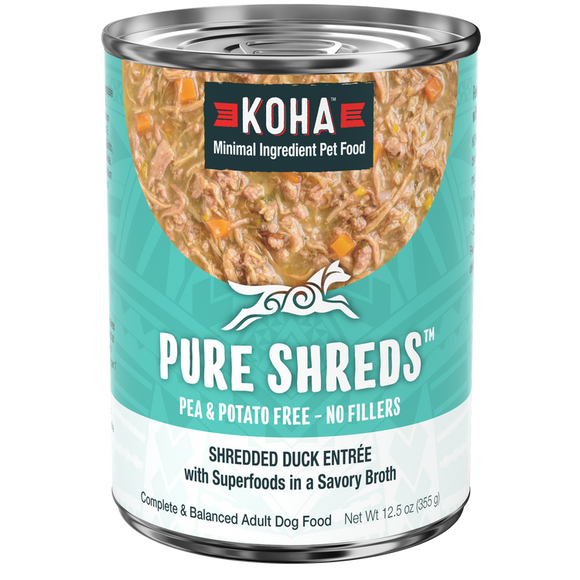 Koha Pure Shreds Shredded Duck Entrée for Dogs (12.5 oz)