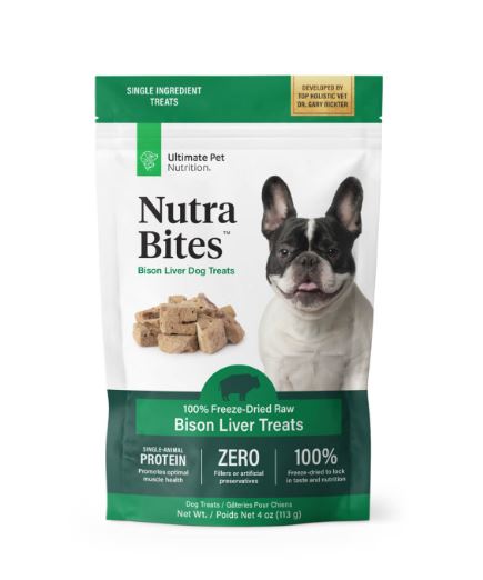 Ultimate Pet Nutrition Nutra Bites™ Freeze-Dried Raw Bison Liver Dog Treats (4 oz)