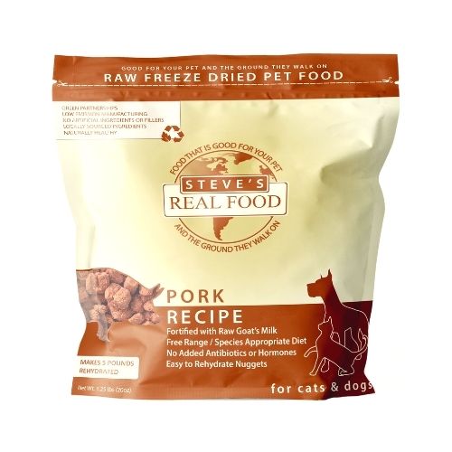 Steve's Real Food Freeze Dried Dog Food Pork Diet for Dogs and Cats