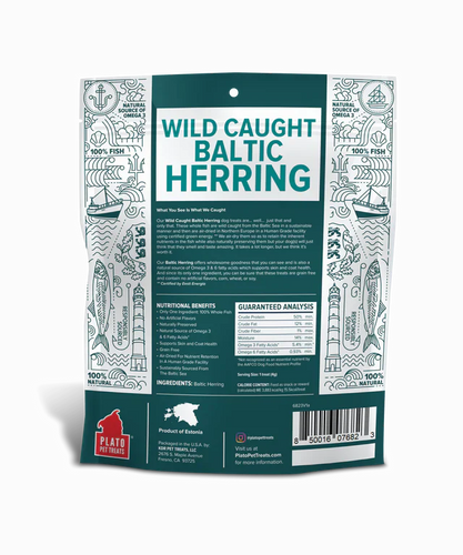 Plato Wild Caught Baltic Herring Dog Treats (3 oz)