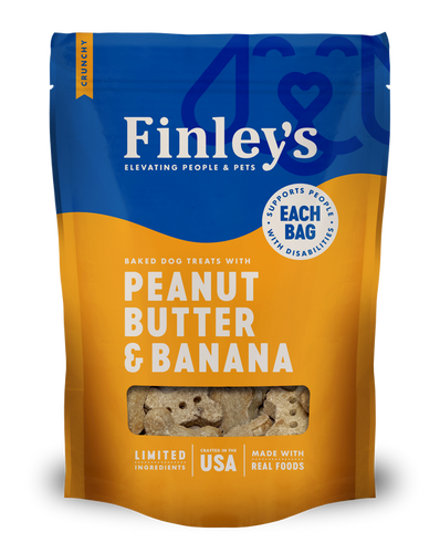 Finley's Peanut Butter Banana Crunchy Biscuits Dog Treats (12 oz)