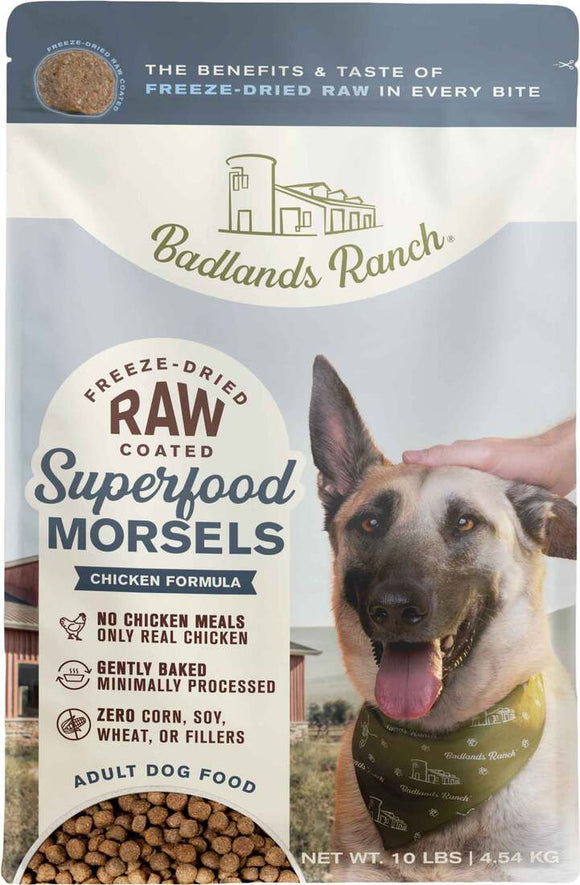Badlands Ranch Superfood Morsels Raw Coated Chicken Dog Food