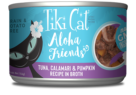 Tiki Cat Aloha Friends Grain Free Tuna with Calamari and Pumpkin Cat Food (3 oz can)