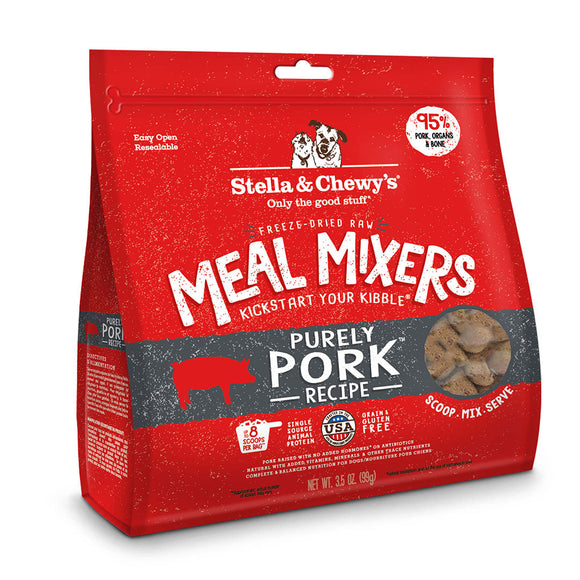 Stella & Chewy's Freeze-Dried Raw Meal Mixers Dog Food Topper - Purely Pork Recipe (18 oz)