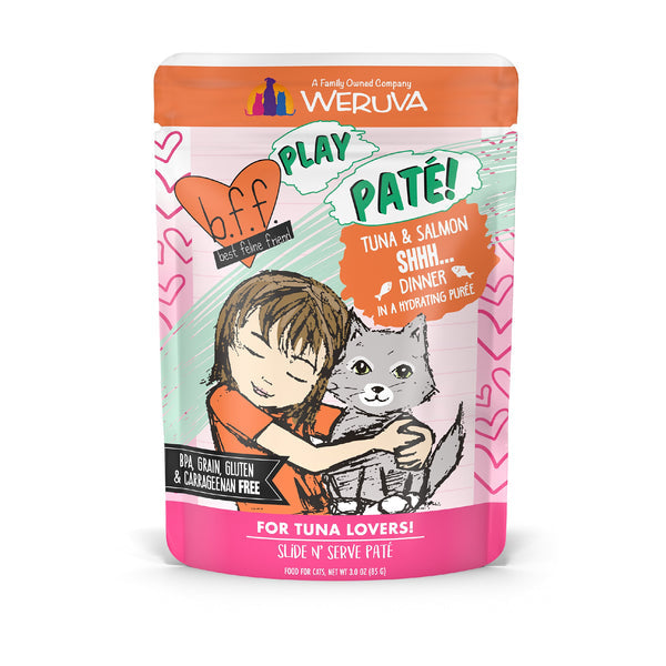 Weruva B.F.F. PLAY PATÉ! Tuna & Salmon Shhh... Dinner in a Hydrating Purée Cat  Food - Ann Arbor, MI