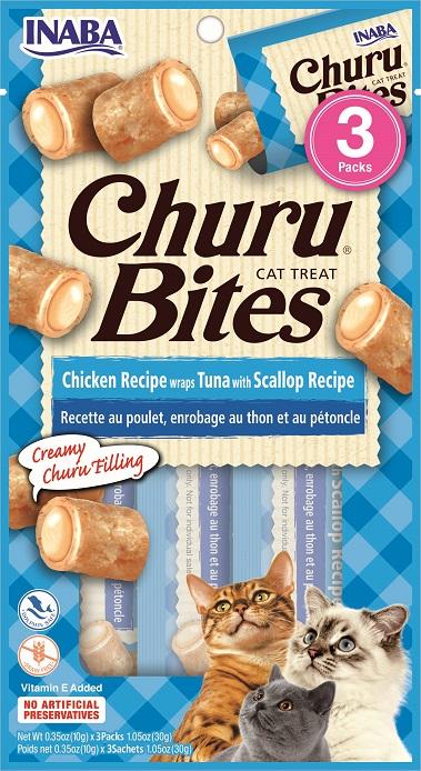 Inaba Churu Bites Tuna with Scallop Cat Treats (3 Packs)