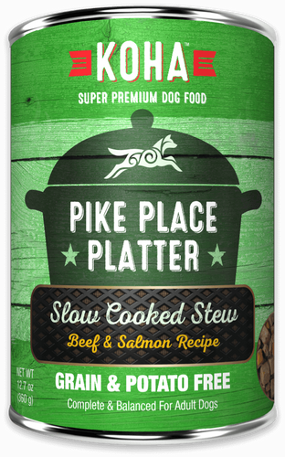 Koha Pike Place Platter Slow Cooked Stew Beef & Salmon Recipe for Dogs (12.7-oz)