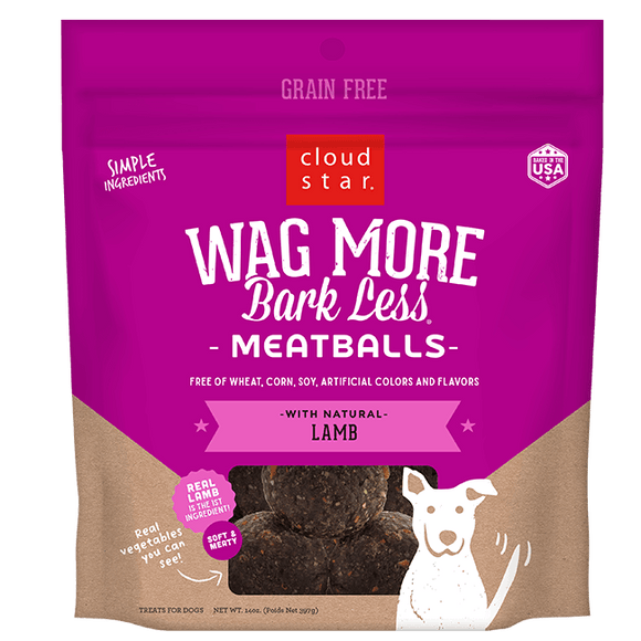 Cloud Star Wag More Bark Less Meatballs: Lamb Dog Treats (14-oz)